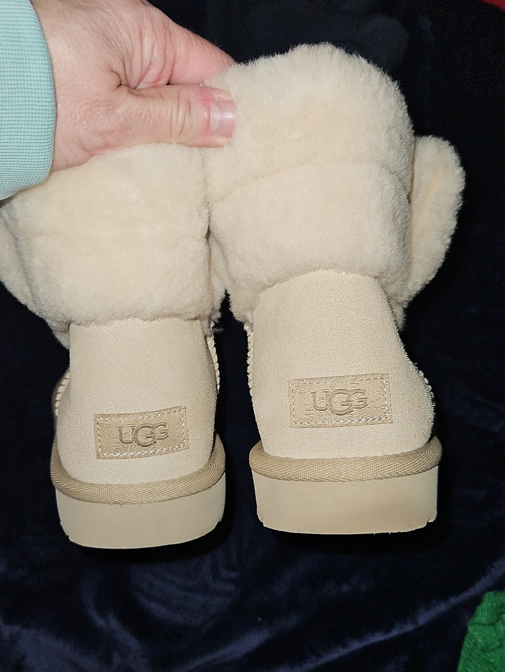 UGG Mini Boot Slippers in Beige Cream - Women's Plush Shearling